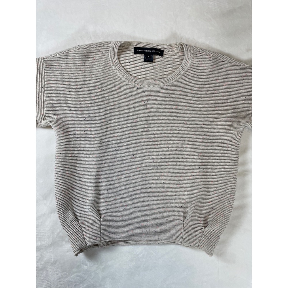 French Connection Cream Ribbed Knit Sweater - Picture 4 of 12